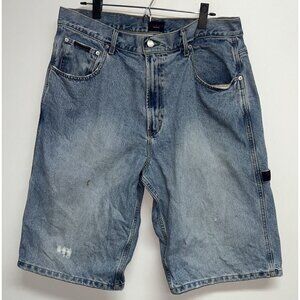 VINTAGE 90s Y2K Tommy Hilfiger Jeans Denim Shorts Jorts Mens SZ 36 Baggy Skater